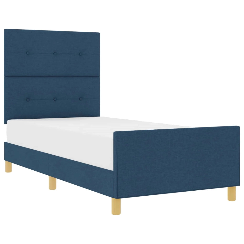 Struttura del letto con testiera Blu 80 x 200 cm Tessuto