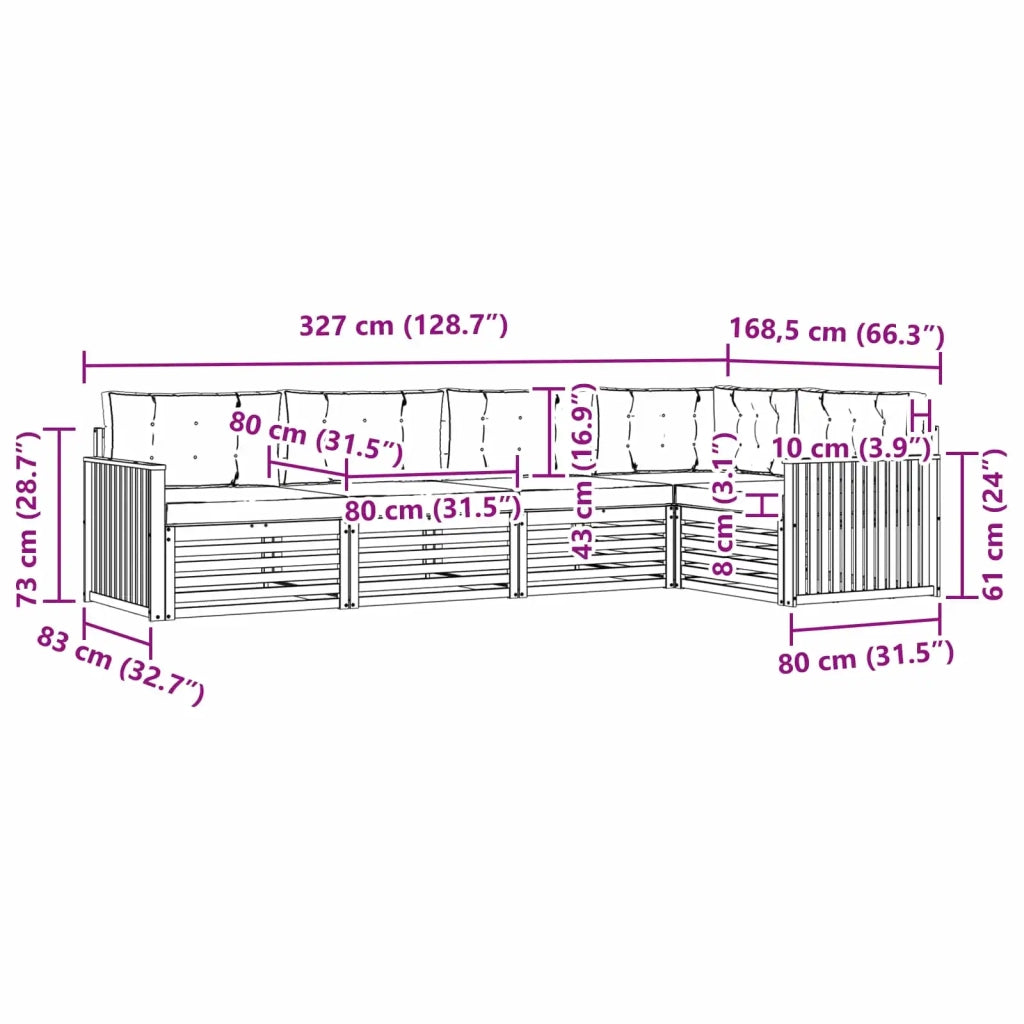 Set di divani da esterno 5 pcs Bianco e Beige 3390483