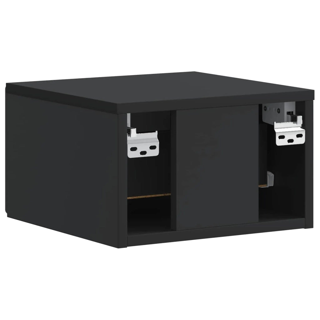 Set di 2 Comodini | Armadio da Notte | Mobiletto da notte a muro Nero 34,5 x 33 x 20 cm