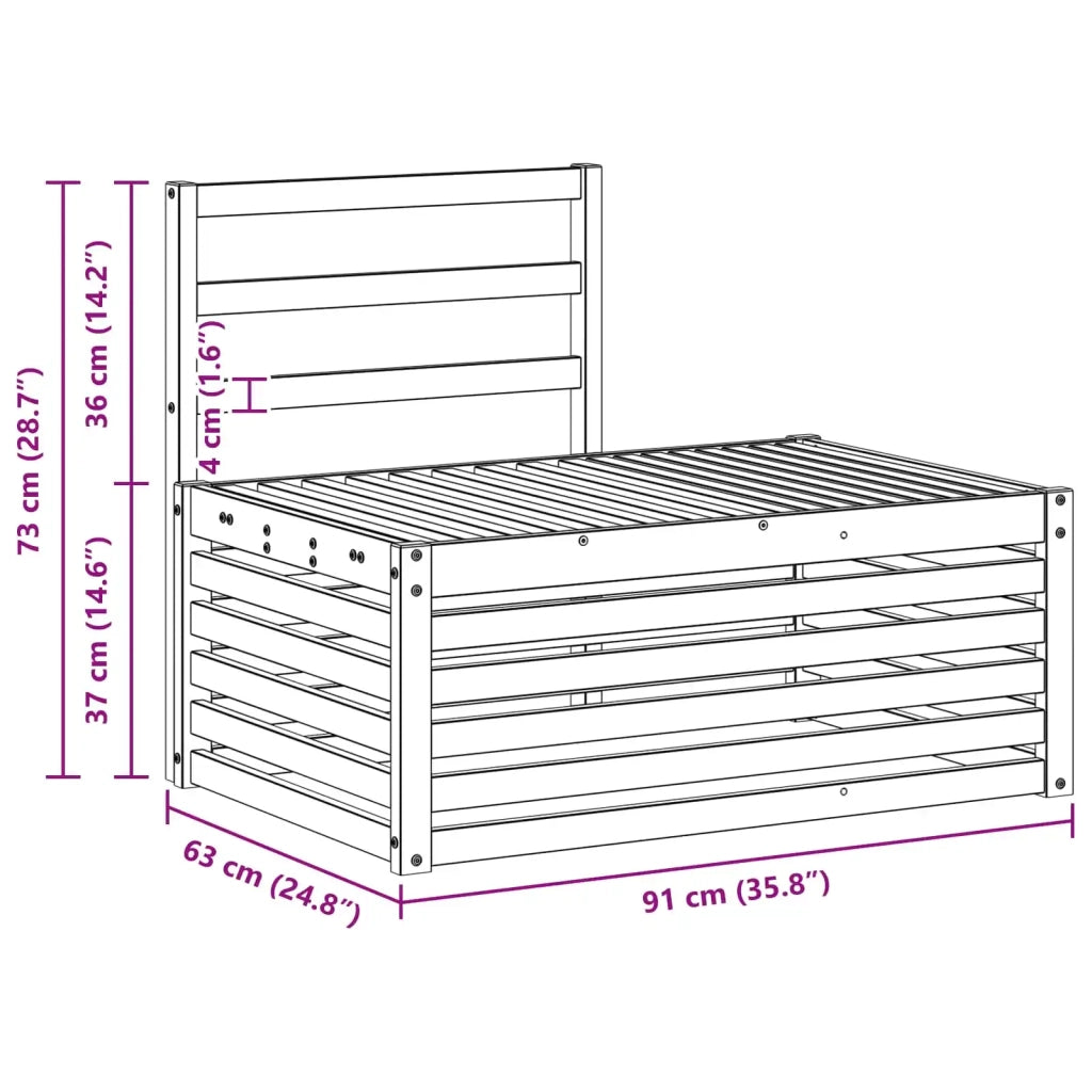 Set di divani da esterno 3 Pezzo Bianco 182,5 x 63 x 73 cm 3392454