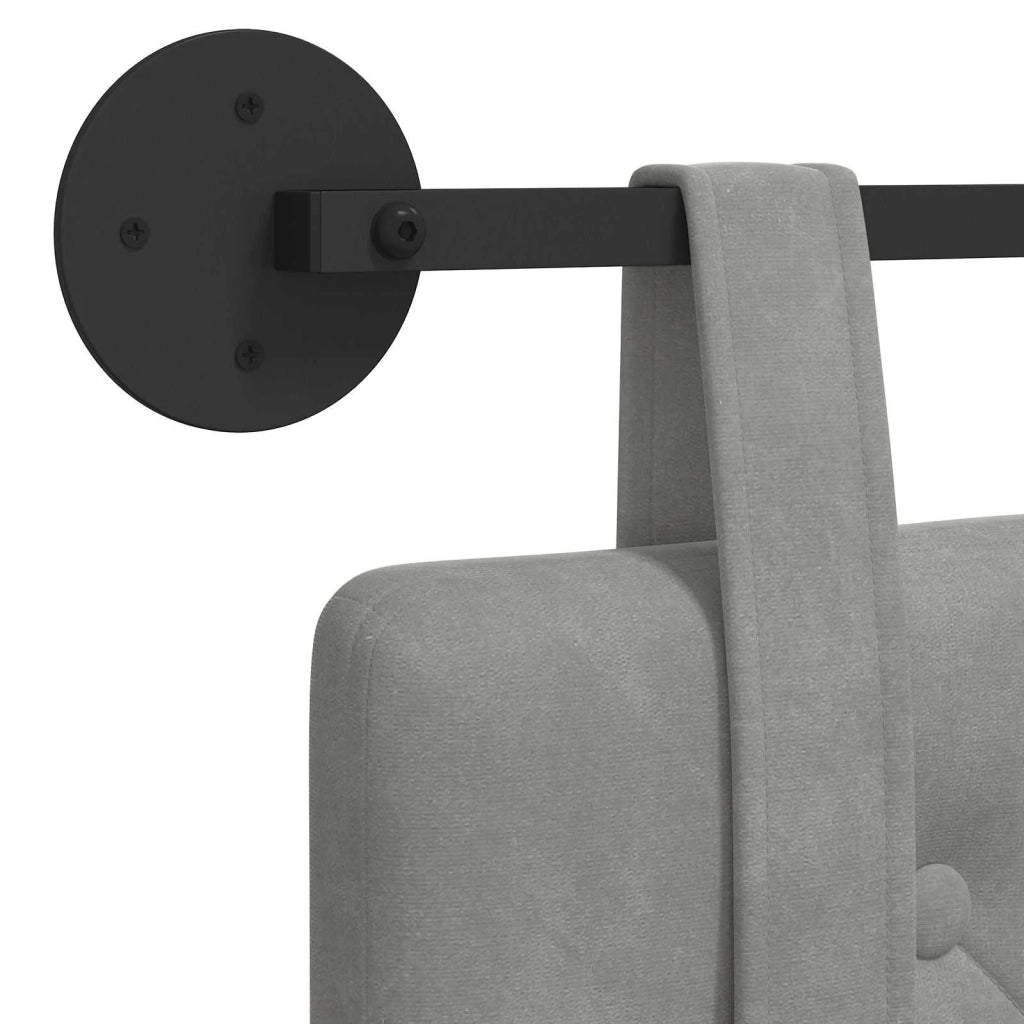 Testiera | Testata sospesa Grigio chiaro Velluto