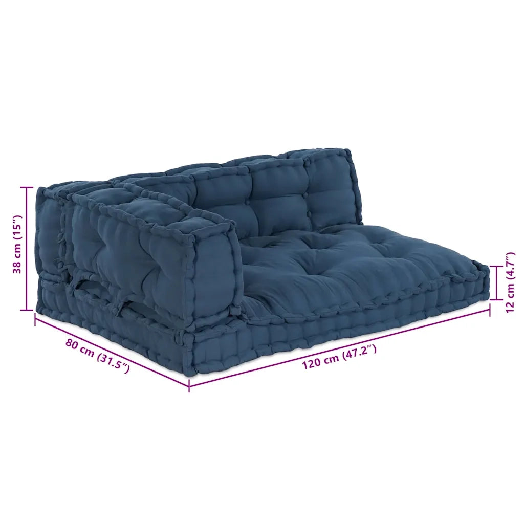 Cuscino per Divano Pallet 3 pcs Indaco 120 x 80 x 38 cm Tessuto 4019095