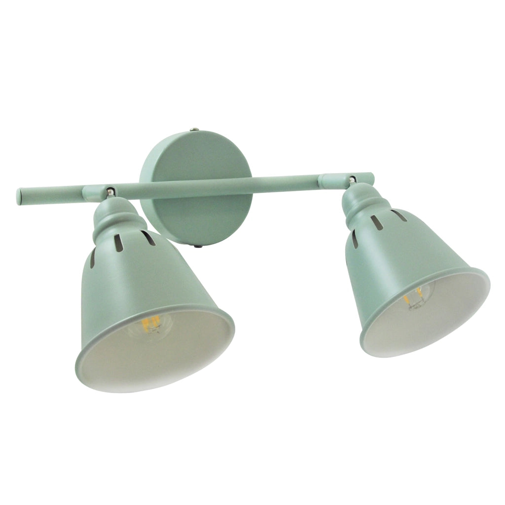 Applique parete/soffitto orientabile 2 luci menta E14 Fiona Polux