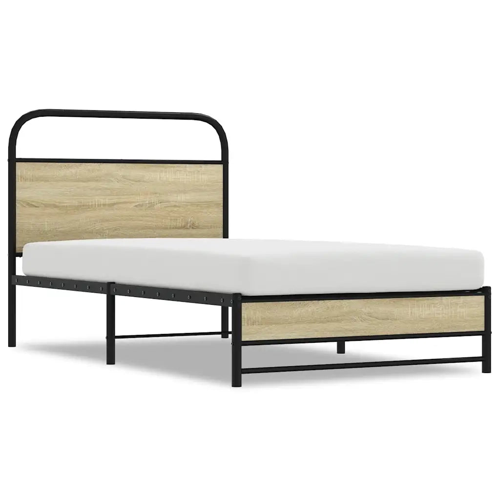 Giroletto senza Materasso-Struttura Letto Rovere Sonoma 90x190 cm in Truciolato 178320