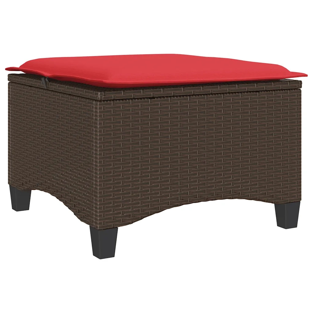 Sgabelli Giardino con Cuscini 2pz Marrone 55x55x36cm Polyrattan 4108251