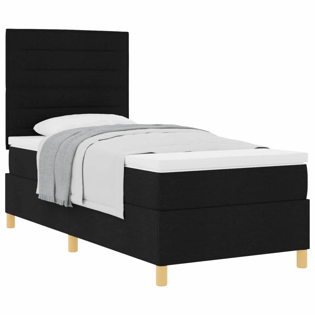 Letto a molle con materasso Nero 90 x 200 cm Tessuto 3339513