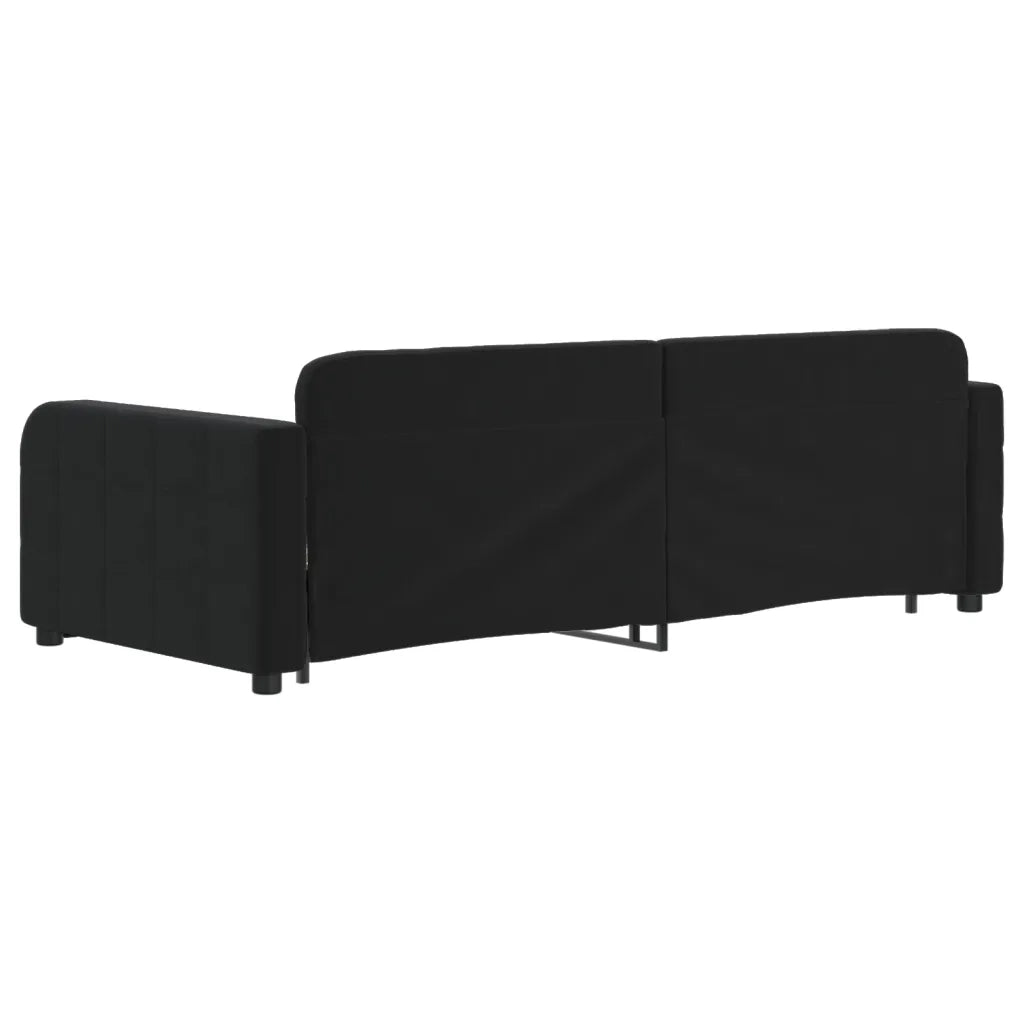Divano letto | Sof¨¤ letto | Letto singolo Estraibile Nero 90x200 cm in Velluto