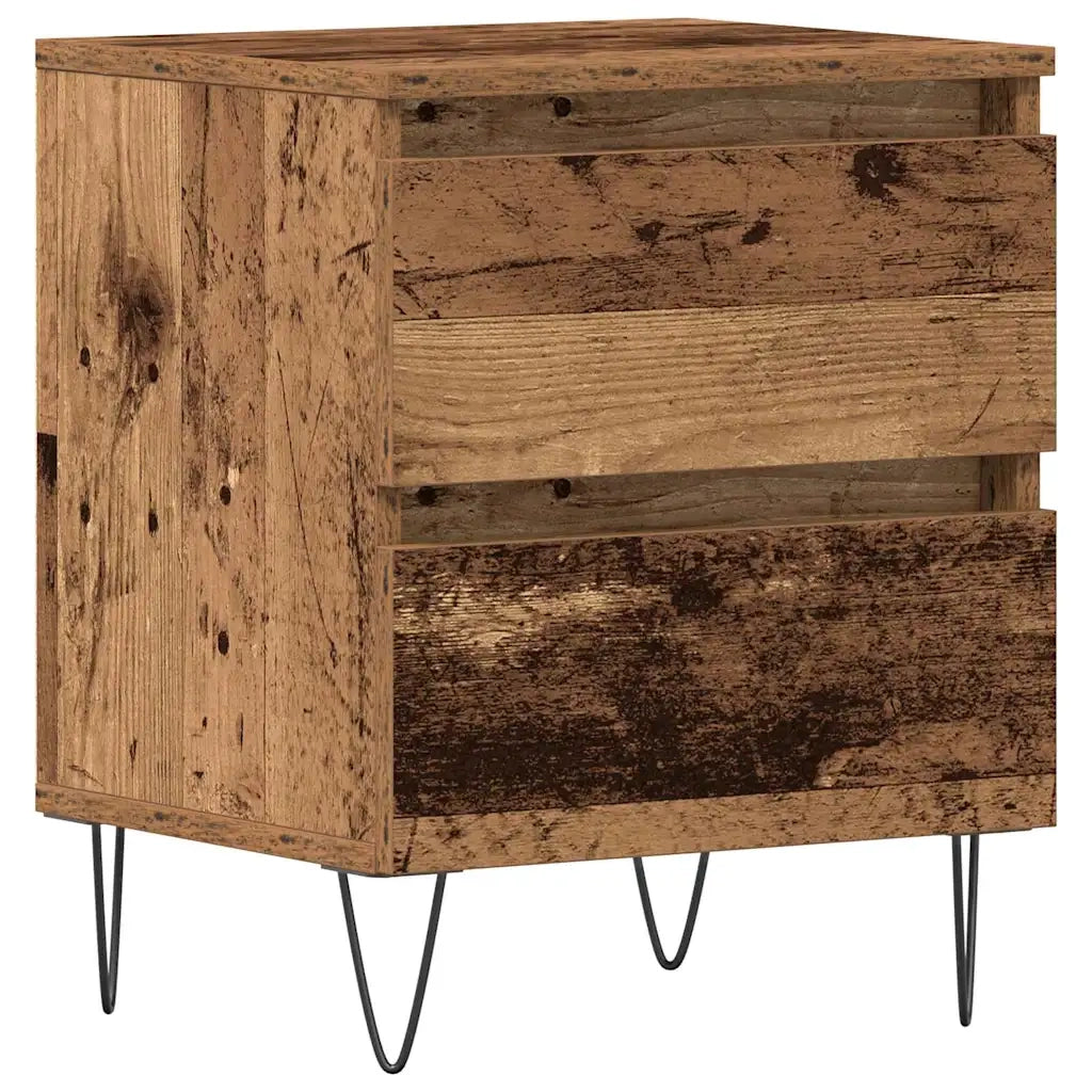 Armadio da Notte con cassetto Legno vecchio 40 x 35 x 50 cm 863482