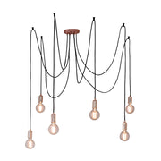 Lampada a sospensione industriale rame 6xE27 Endon