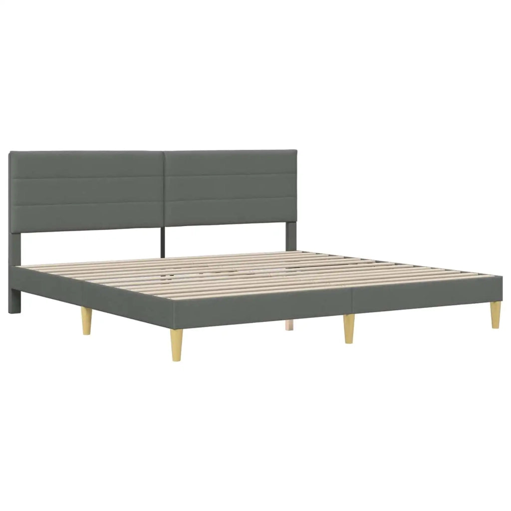 Letto matrimoniale | Letto per adulti | Struttura del letto Grigio Scuro 200 x 200 cm Tessuto