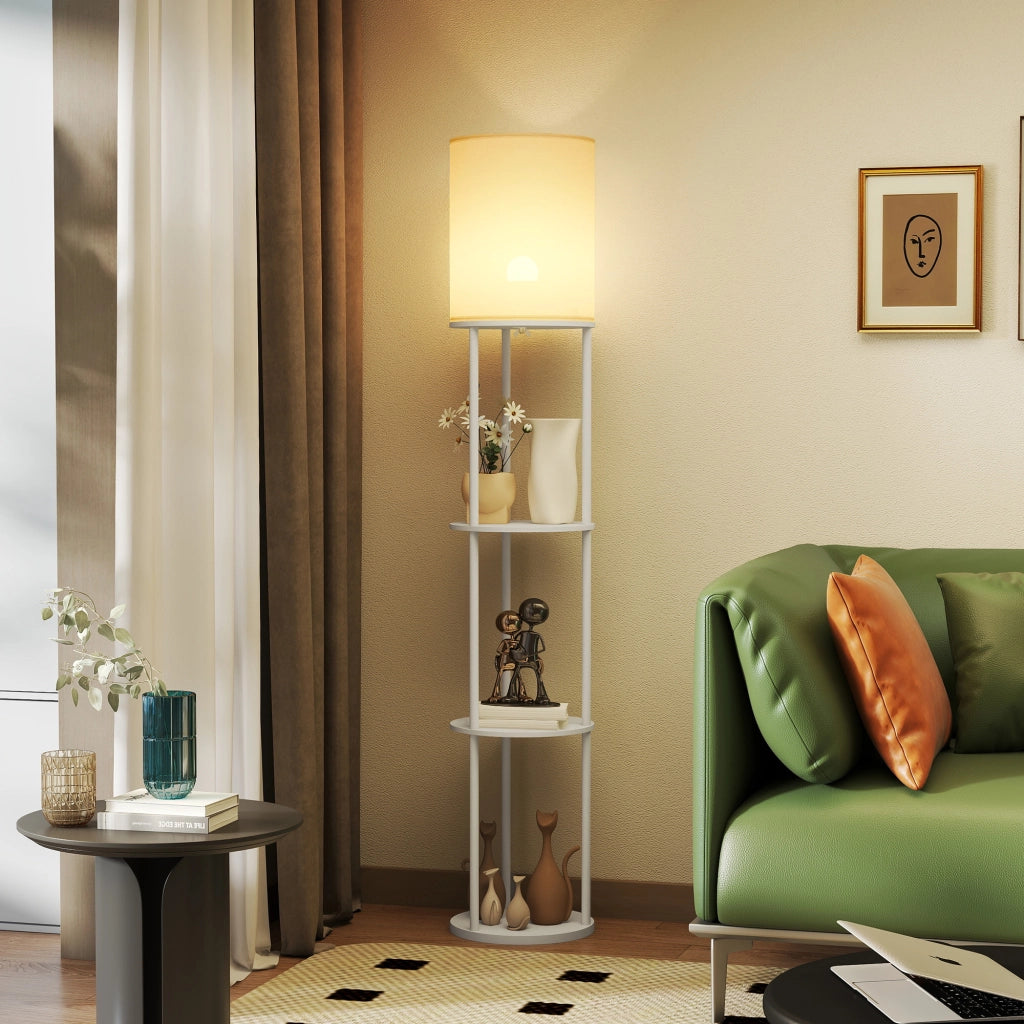 Appendiabiti con scaffale e lampada ¨C zephmum ¨C bianco