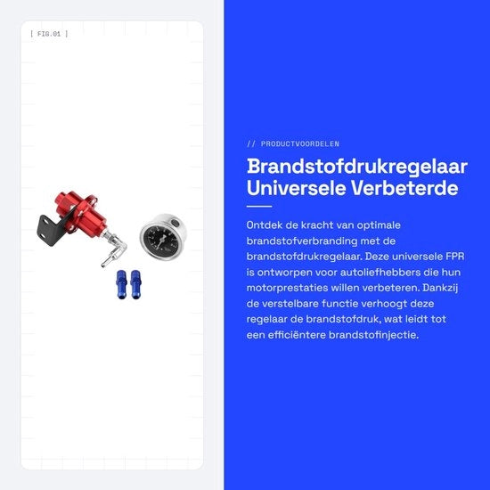 Regolatore di pressione del carburante universale - Miglioramento delle prestazioni motoristiche - Rosso - Regolabile pressione del carburante - Adatto per auto - Regolatore in alluminio - Tipo: - Modello: - Codice prodotto: - Specifiche tecniche: