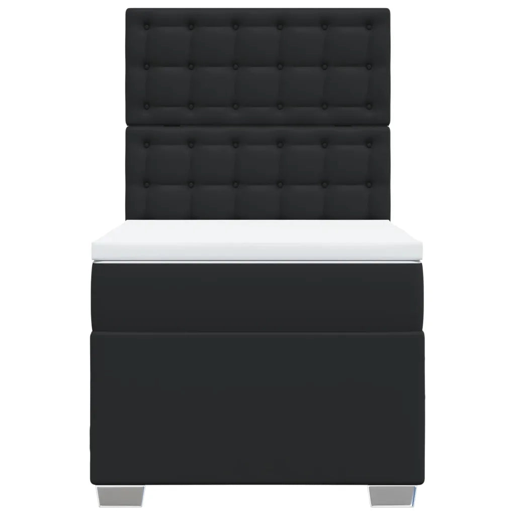 Letto a Molle con Materasso Nero Singolo in Similpelle 3293052