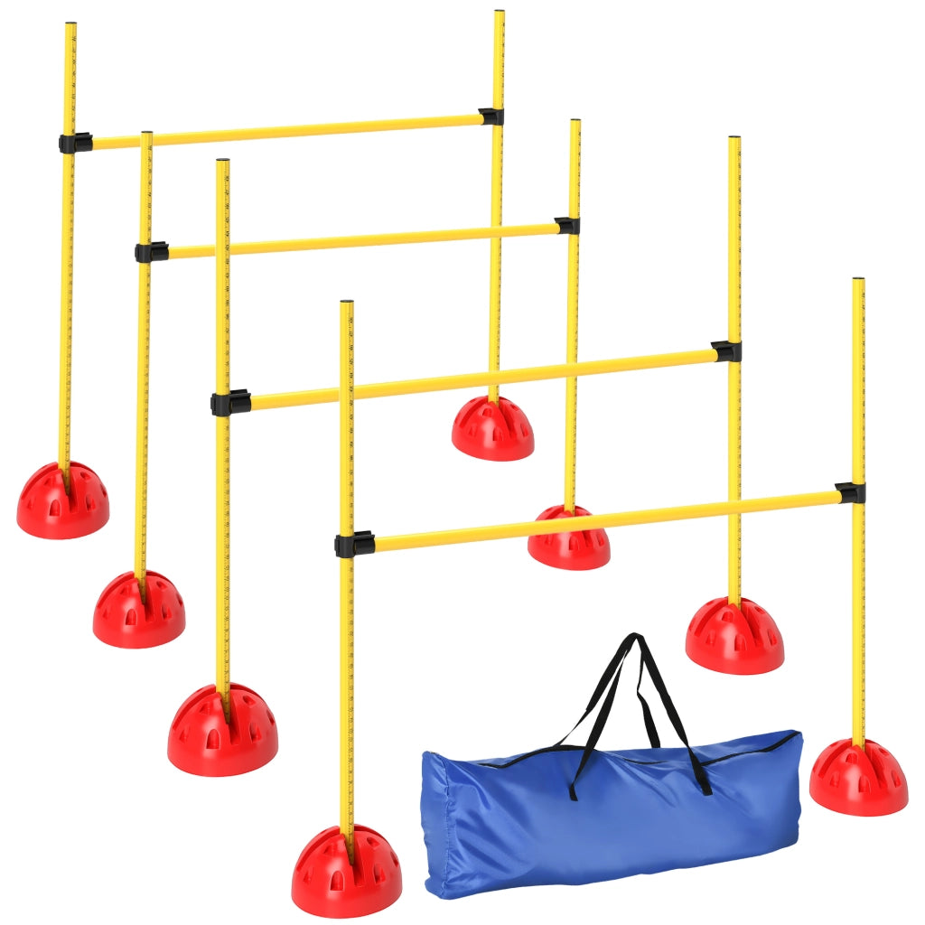 Kit Agilit¨¤ per Cani con 4 Ostacoli Regolabili e Borsa ¨C zephmum ¨C Giallo e Arancione