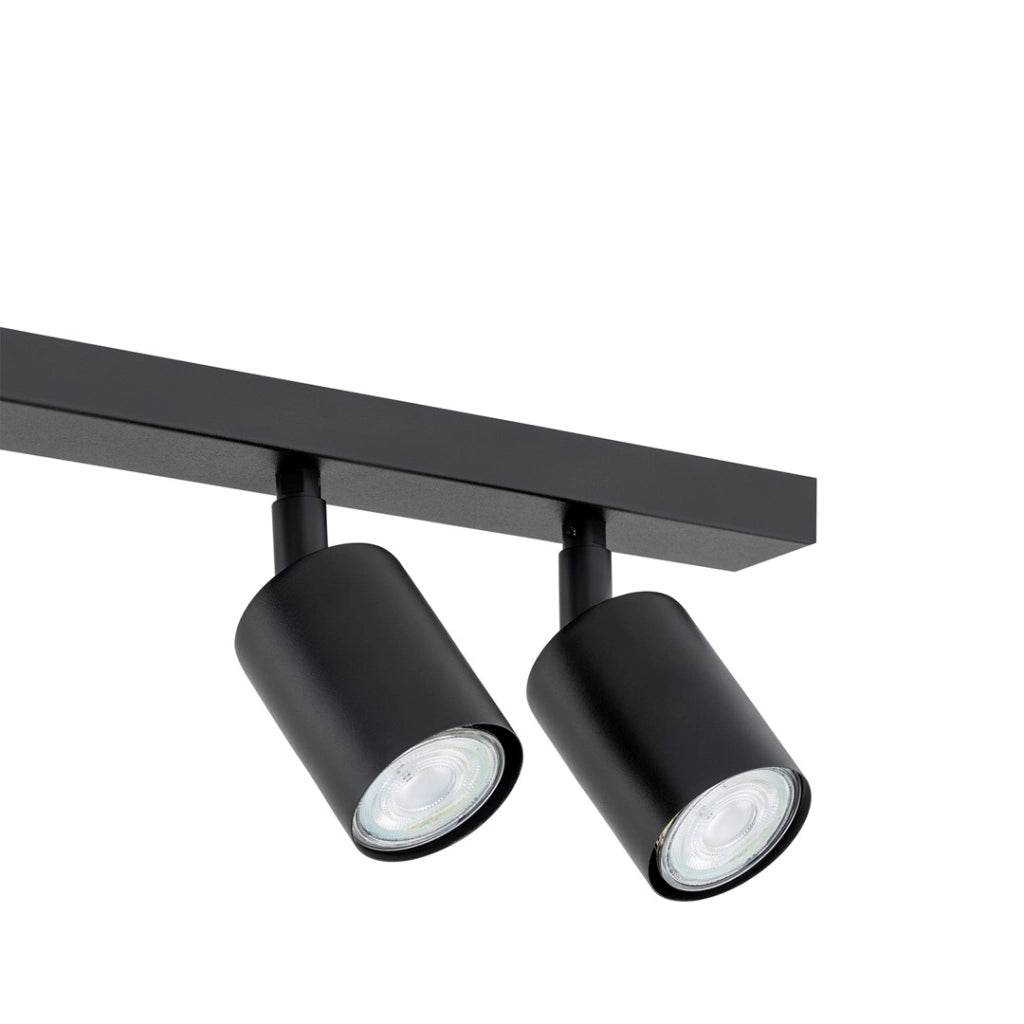 Plafoniera Flash nera 4 faretti 70 cm GU10 8W Emibig