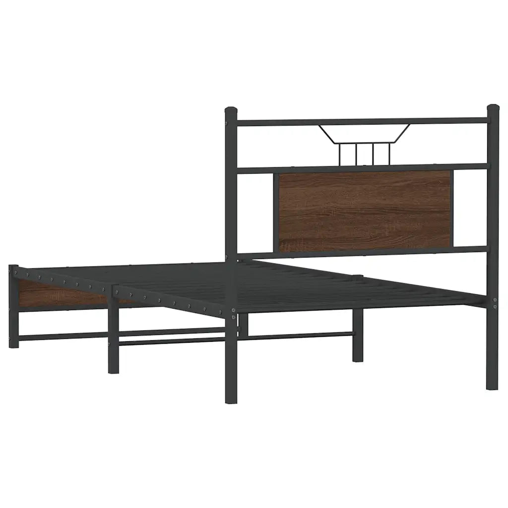 Giroletto senza Materasso-Struttura Letto Rovere Marrone 80x200cm in Truciolato 966552