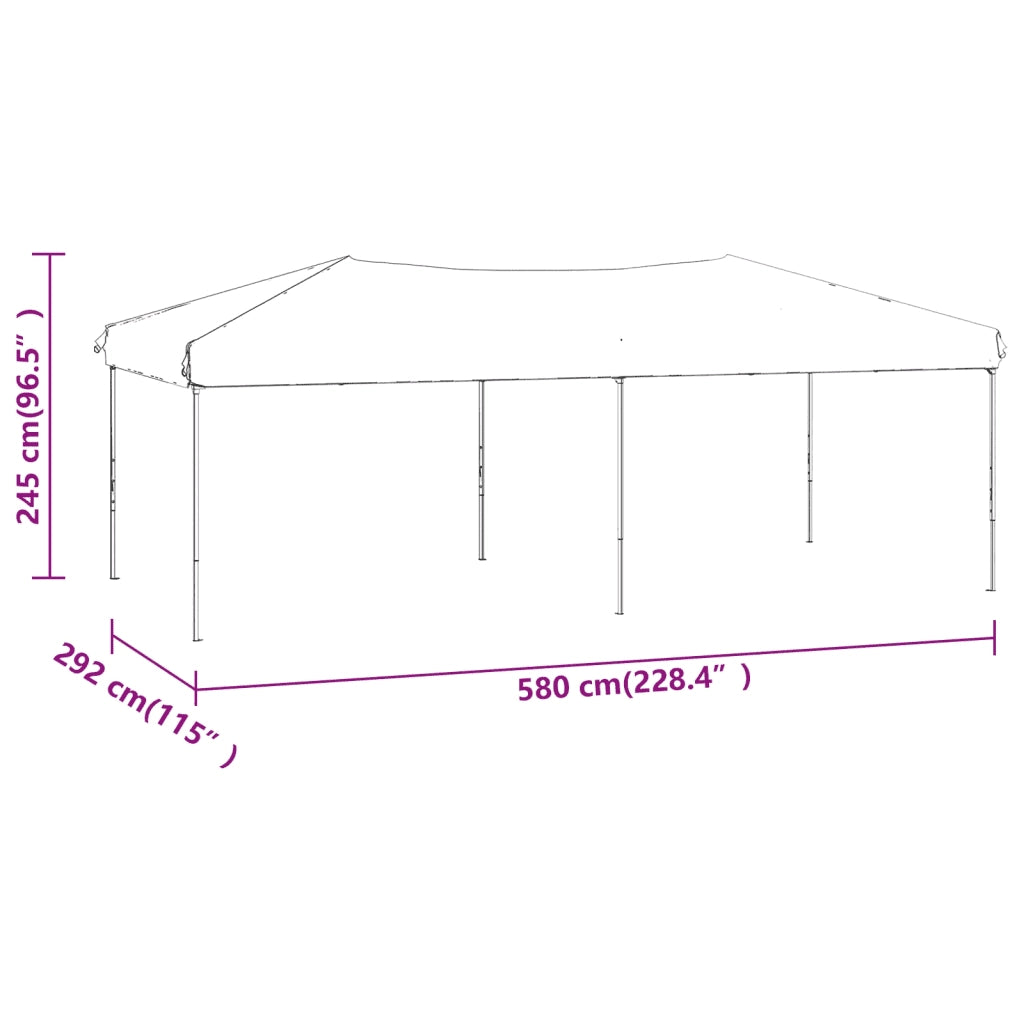Tenda per Feste Pieghevole Nero 3x6 m 93539