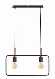 Lampada a sospensione Candellux Frame nera 2xE27 110cm