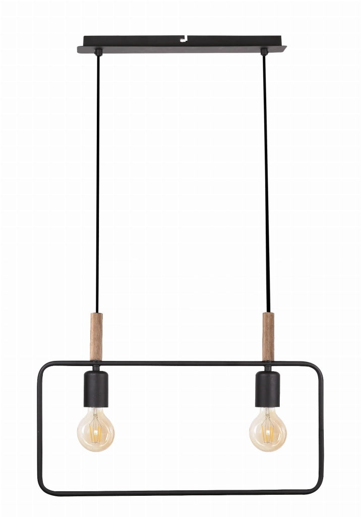 Lampada a sospensione Candellux Frame nera 2xE27 110cm