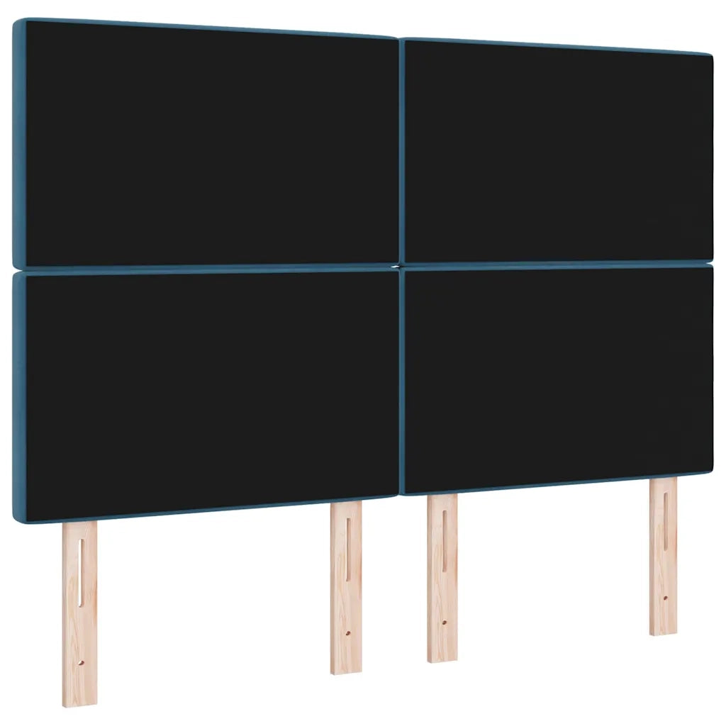 Testiera LED con strisce LED Blu Scuro 144 cm Velluto 3338364