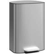 Pattumiera da cucina 50L ¨C Xylo ¨C con pedale, coperchio soft-close, secchio interno estraibile, 45,1x36,5x62,6cm, grigio