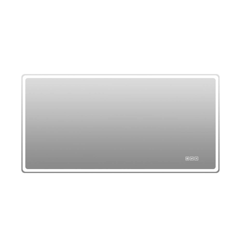 Specchio LED da bagno 60×120 cm con luce frontale e posteriore, antiappannamento, touch e montaggio verticale/orizzontale