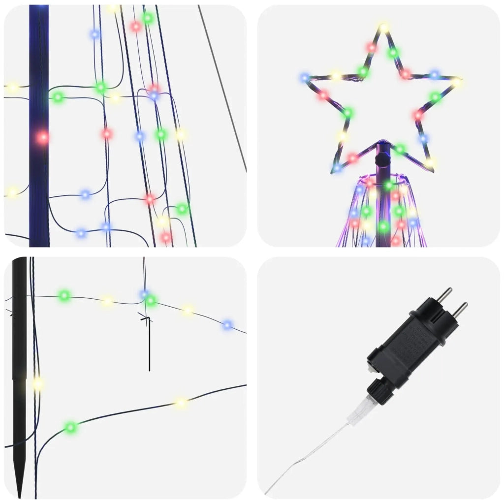 Albero di Natale LED con picchetti per il terreno 400 cm Ferro 42018755