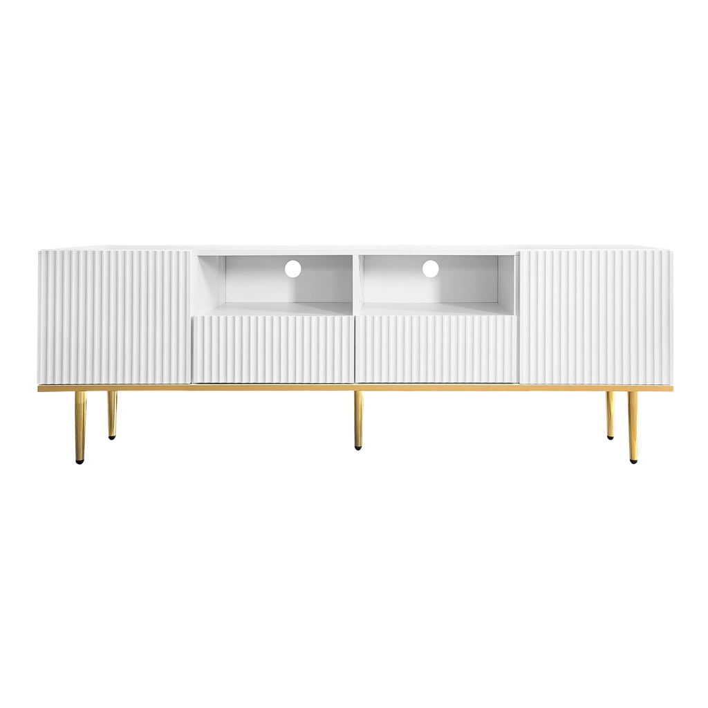 Cassettiera per TV bianca in truciolato lunghezza 165 cm