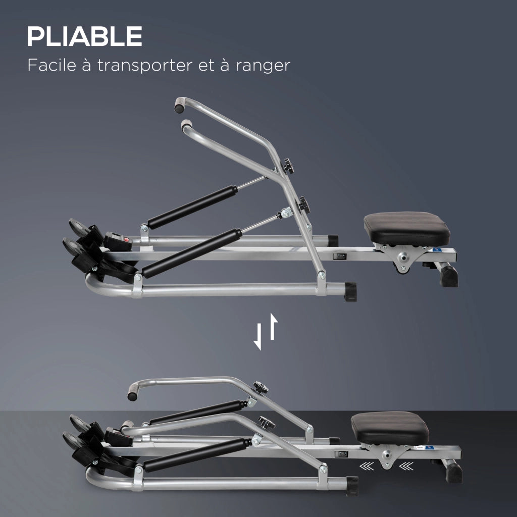 Rameur Pieghevole ¨C Zephmum ¨C Acciaio, Grigio, Multifunzione