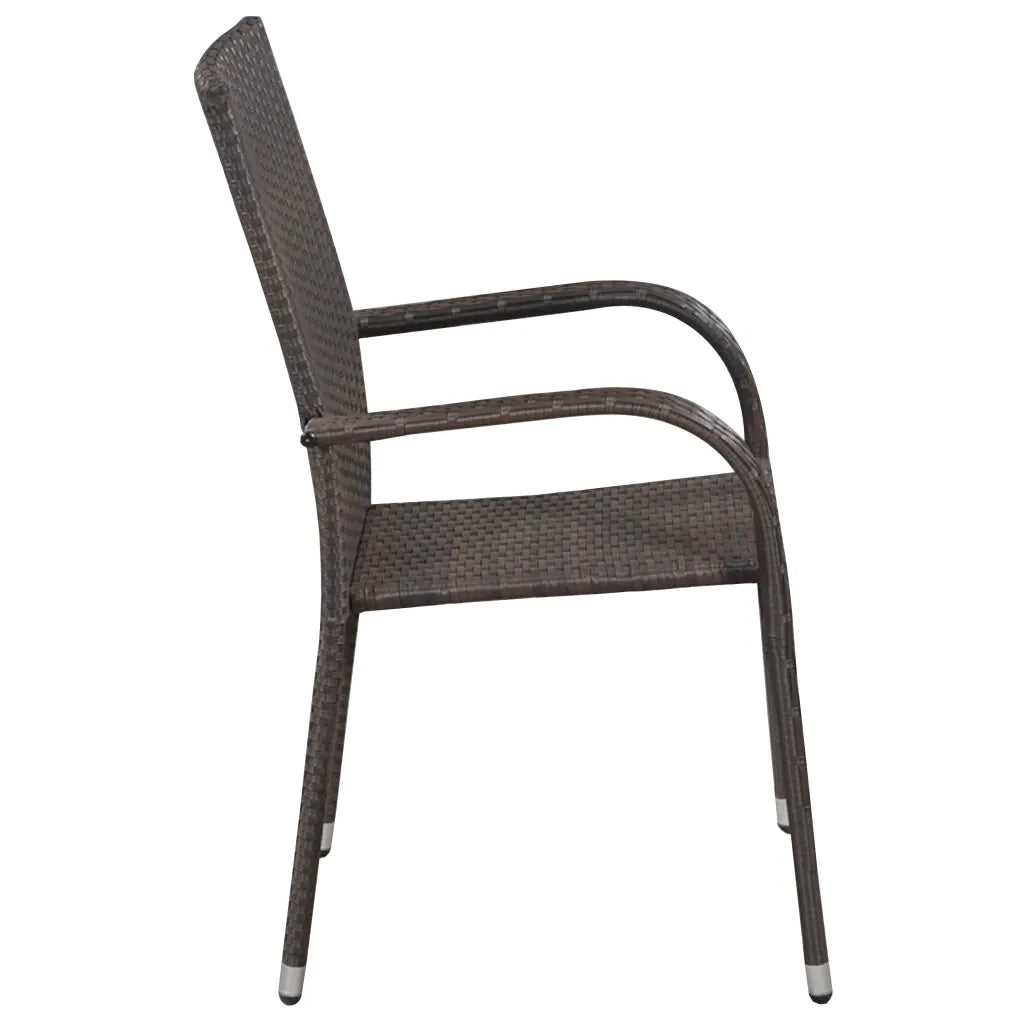 Set Mobili da Pranzo per Giardino 3 pz Polyrattan Marrone 3072481