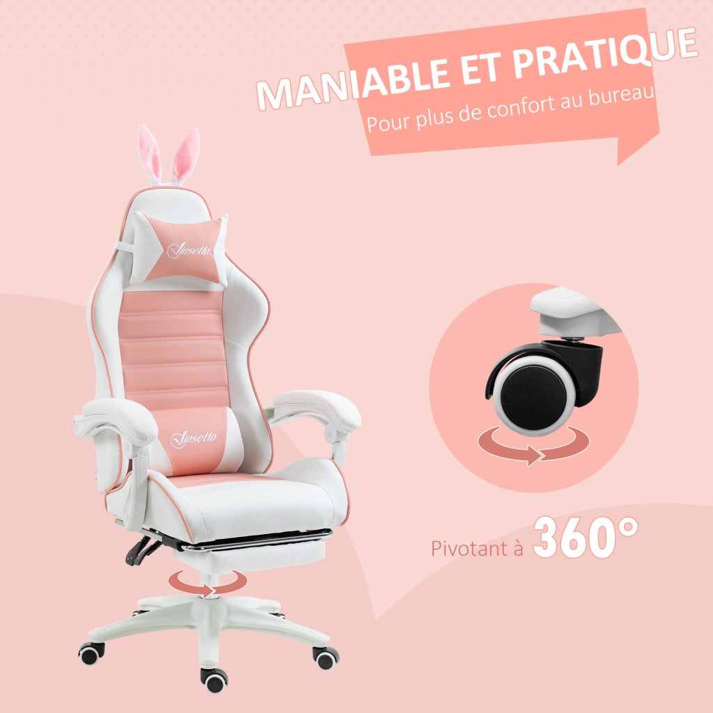 Sedia da Gaming con Supporto Lombare ¨C Xylo ¨C Rosa con Poggiatesta