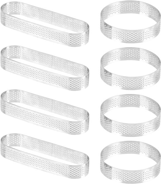 Mousse Ring - Forme a buche forate - 8 pezzi - Acciaio inossidabile