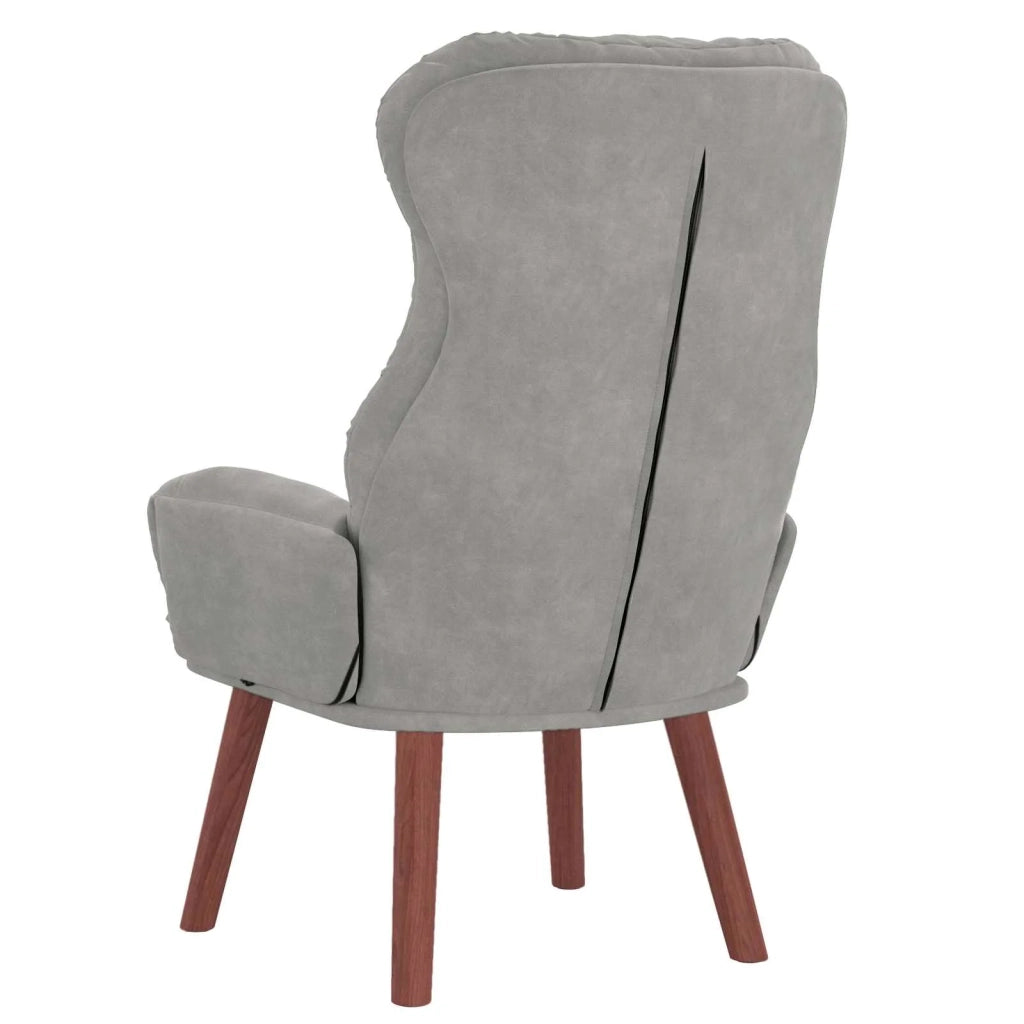 Poltrona | Sedia Relax Grigio chiaro 69 x 74 x 93 cm Velluto
