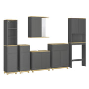 Vicco Set di mobili da bagno Antracite/quercia 6 parti