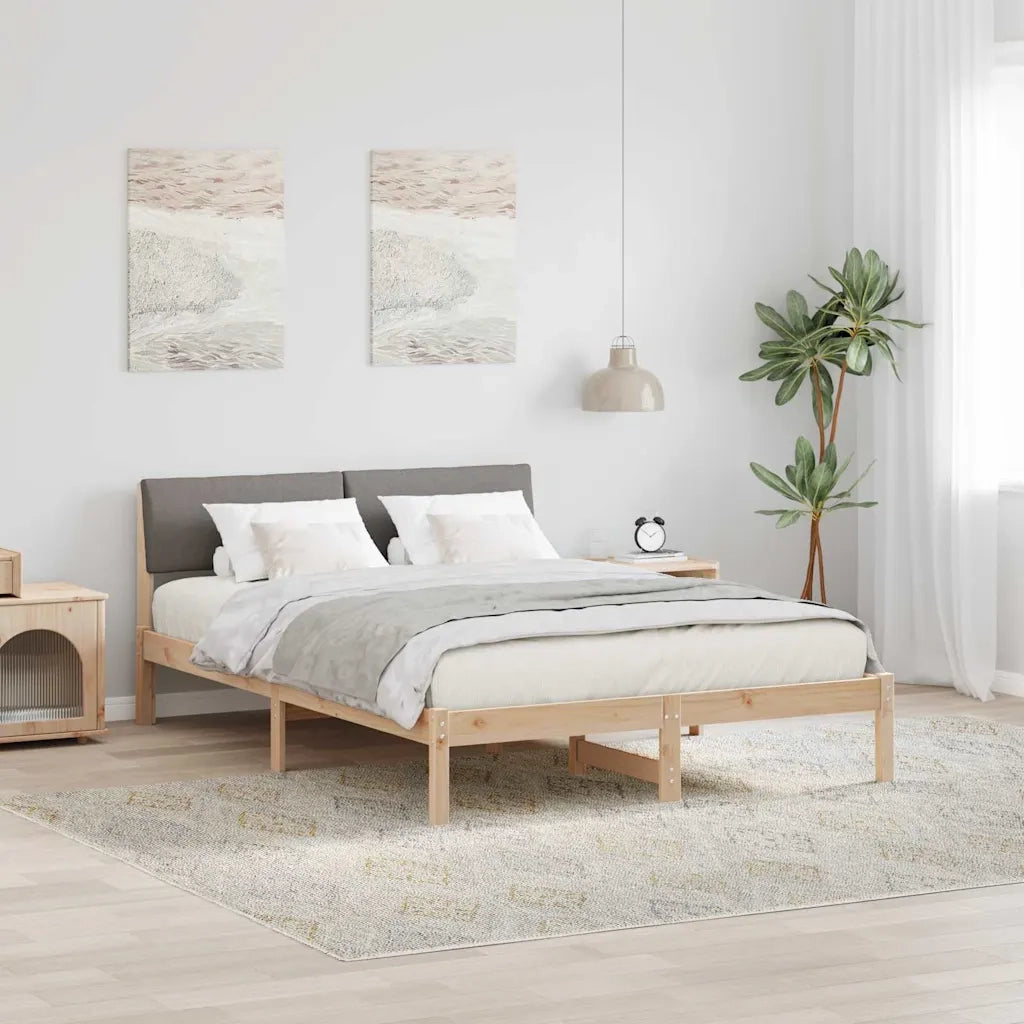 Struttura del letto con testiera-Giroletto con Testiera Marrone e taupe 140 x 190 cm 754018
