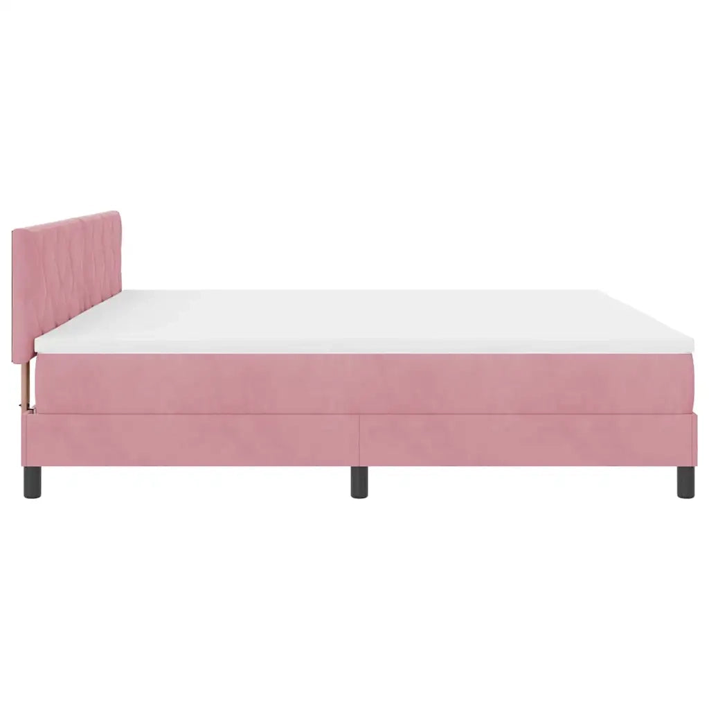 Letto a Sorgente LED con materasso Rosa 200 x 200 cm Velluto 3342745