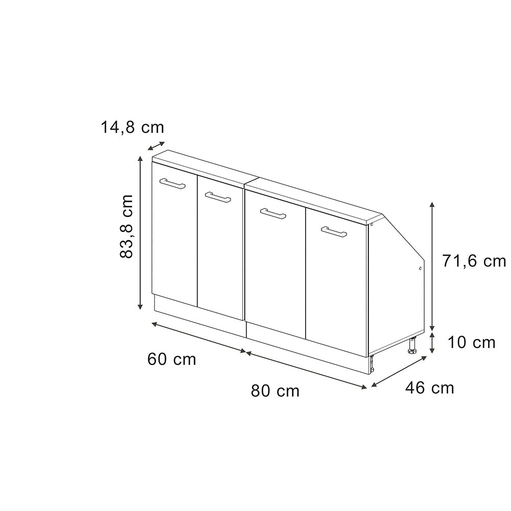 Set di mobili sottotetto Rion Rovere dorato/Rovere dorato Set di 2 Vicco