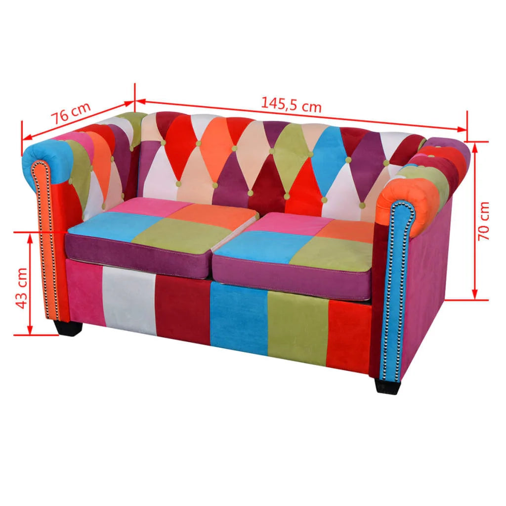 Divano Chesterfield in tessuto a 2 posti 02_0019061