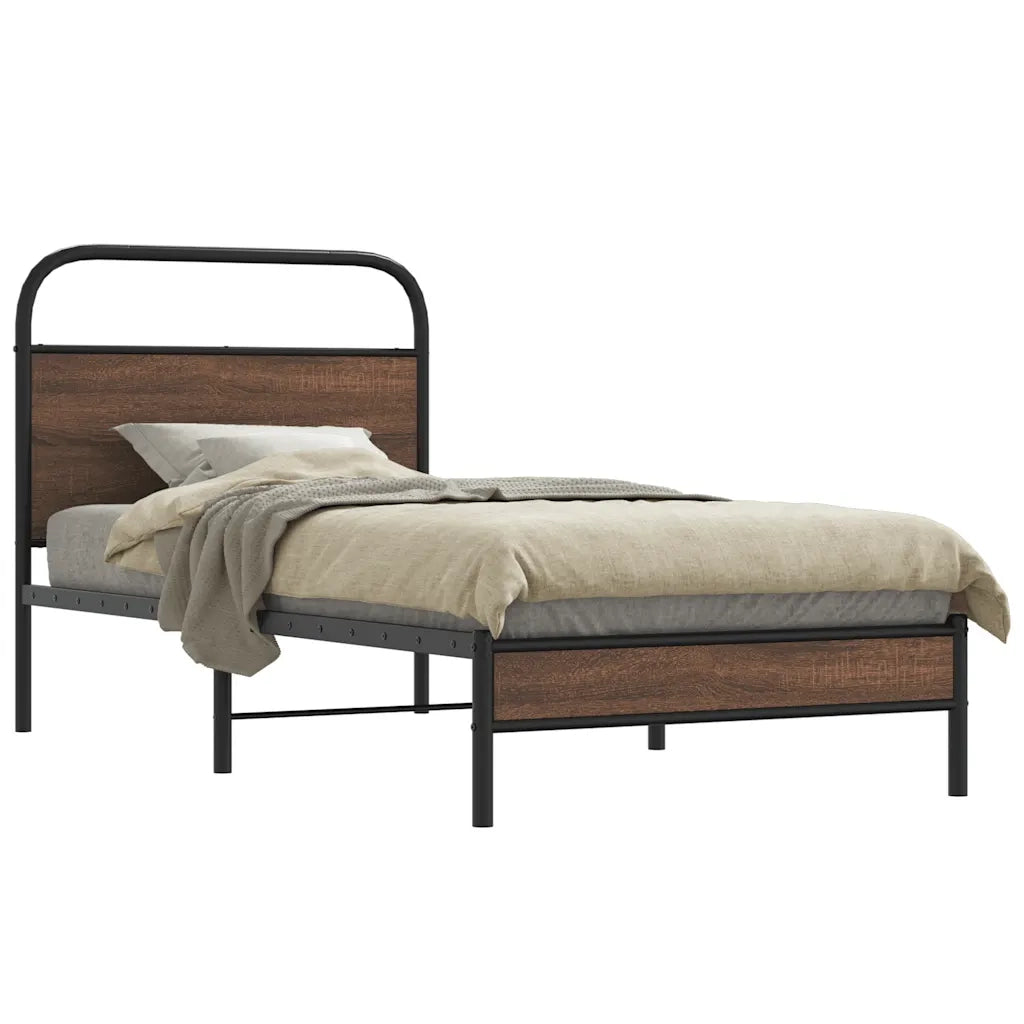 Giroletto senza Materasso-Struttura Letto Rovere Marrone 90x190cm in Truciolato 918475