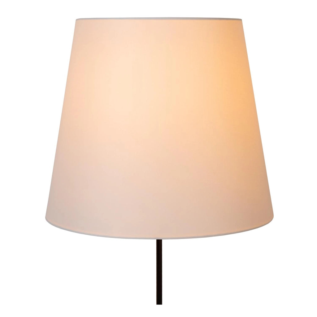 Lampada da terra classica nera paralume bianco 150cm E27 Lucide