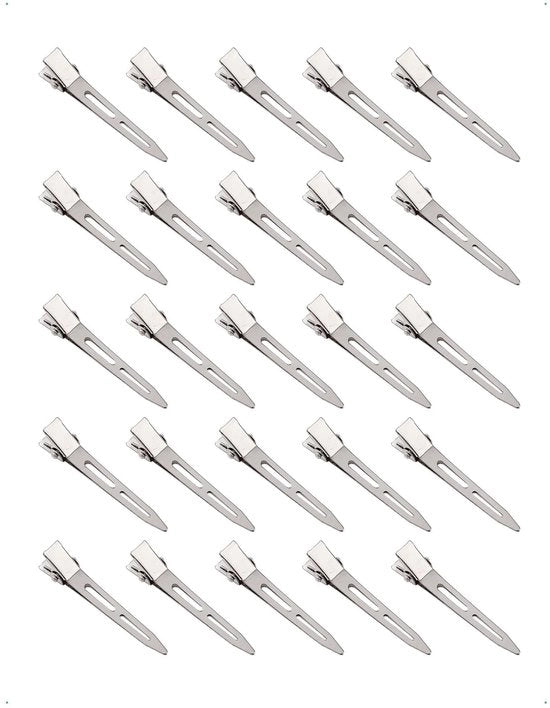 Set di 30 clip per capelli in metallo da 5,5 cm con fori, becco di anatra, per stile e capelli lunghi, clip anti-slip per onde, DIY per capelli femminili e femmine