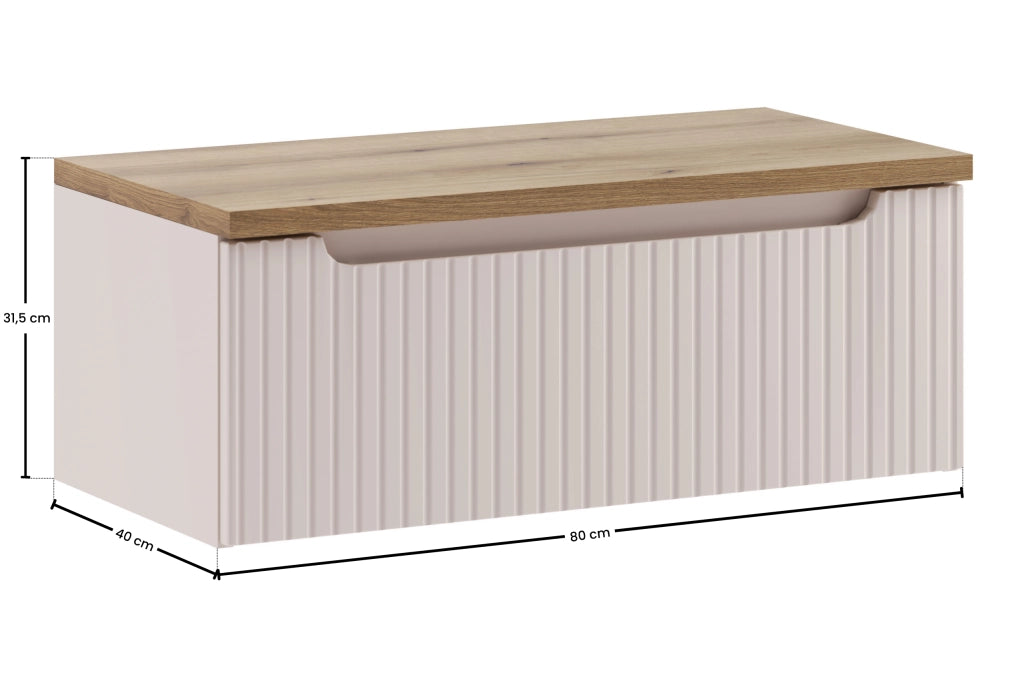 Set mobili bagno 80 cm con piano Nova Cashmere 80 cm