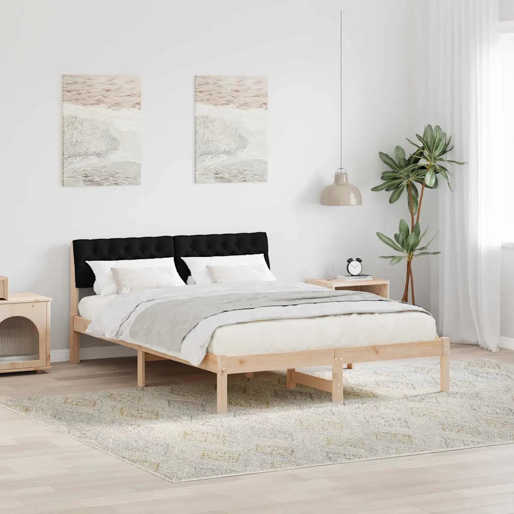 Struttura del Letto con testiera Marrone e nero 140 x 190 cm 878616