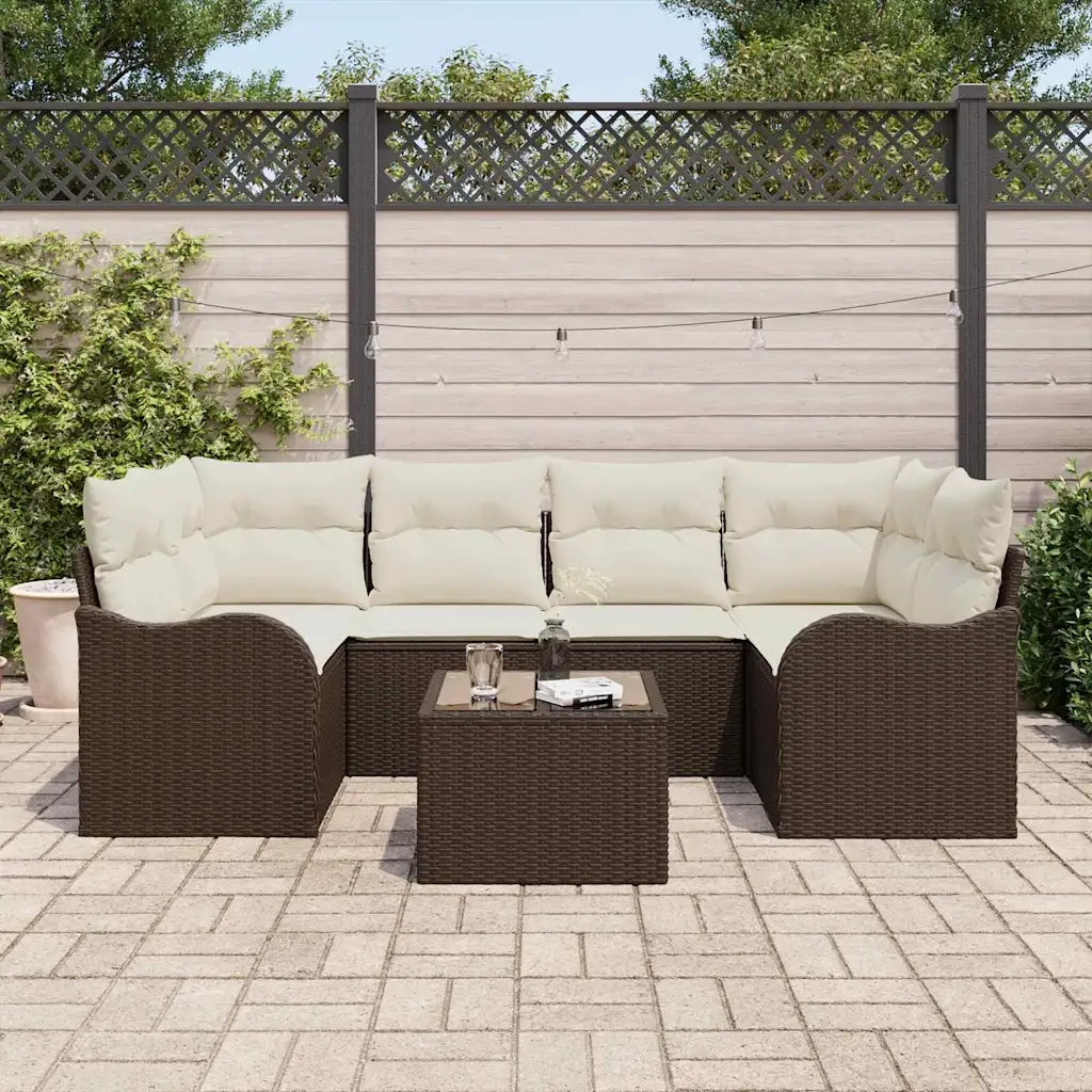 Set Divano da Giardino Marrone 55 x 55 x 37 cm polyrattan