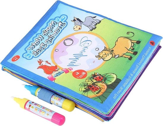 Tavolozza creativa per bambini con pastiglie di vernice acqua e pennello per disegno