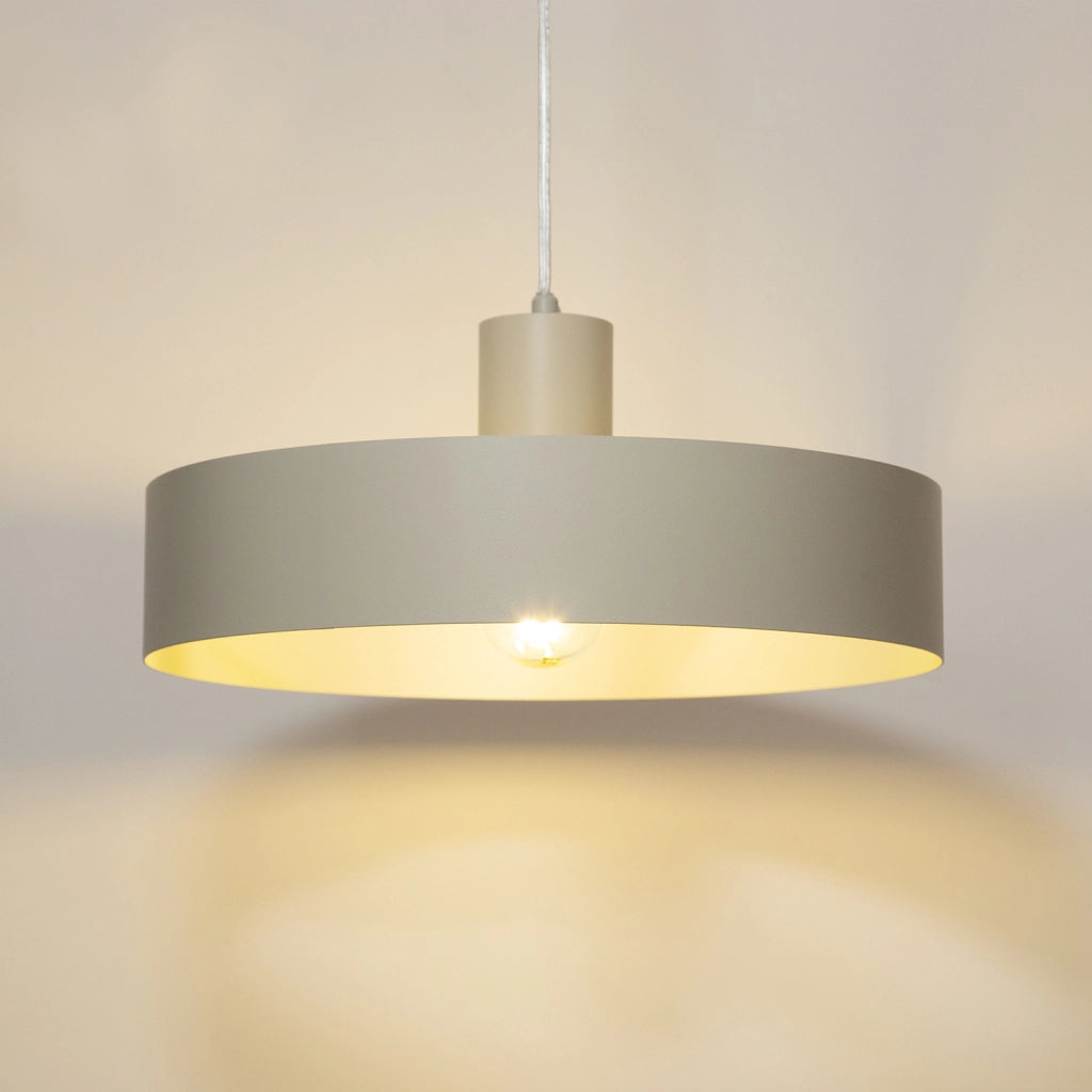 Lampada a sospensione industriale grigio-beige Ø35 E27 RIF
