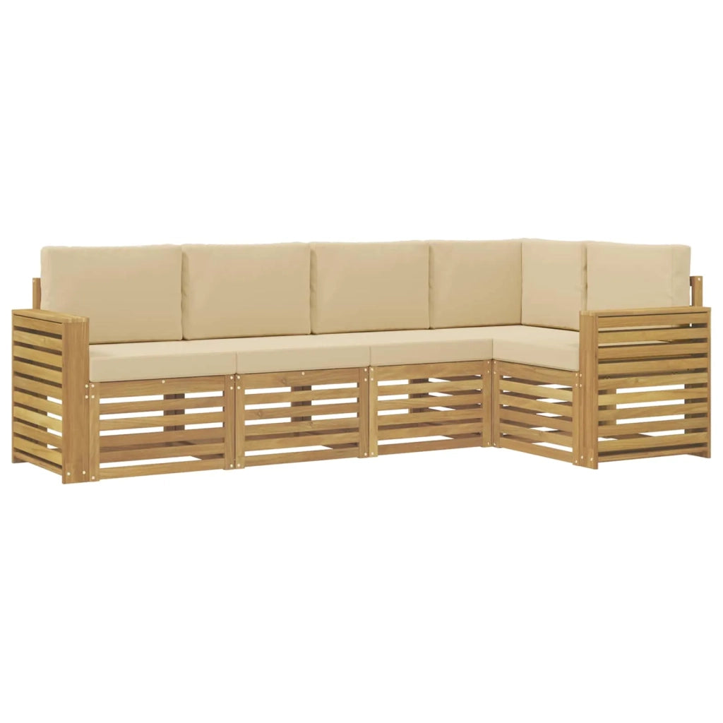 Set di divani da esterno 5 pcs Bianco e Beige 3391843