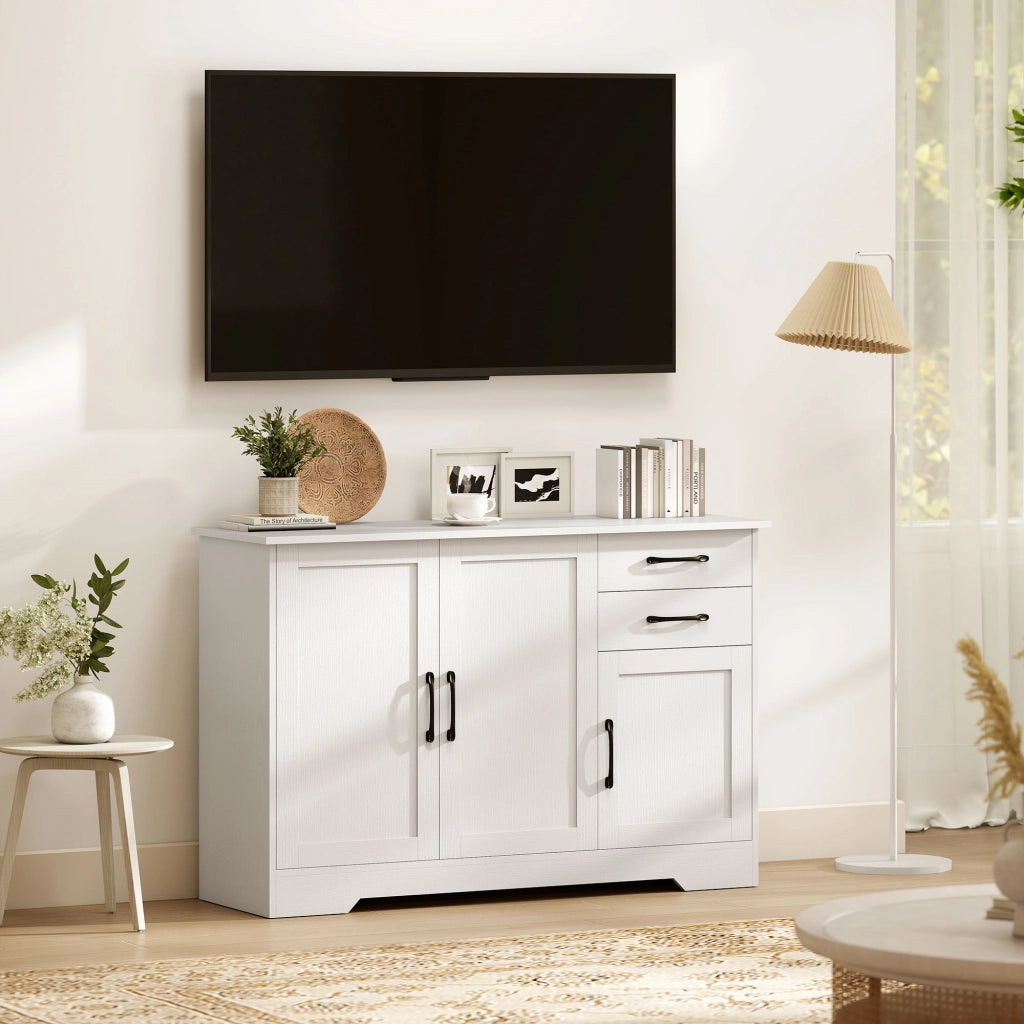 Cassettiera con ante ¨C Minimal ¨C Bianco 120x38x79
