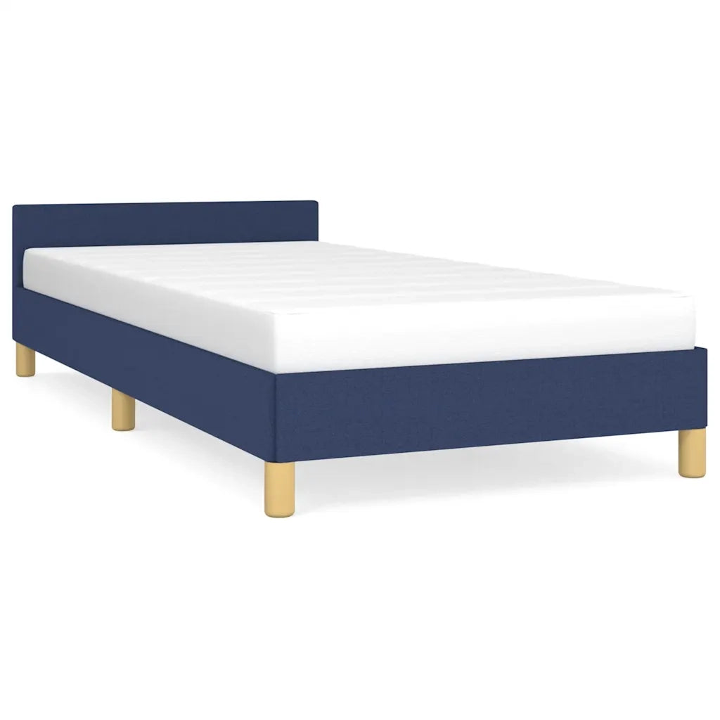Giroletto con Testiera senza Materasso Blu 90x190 cm Tessuto 347381