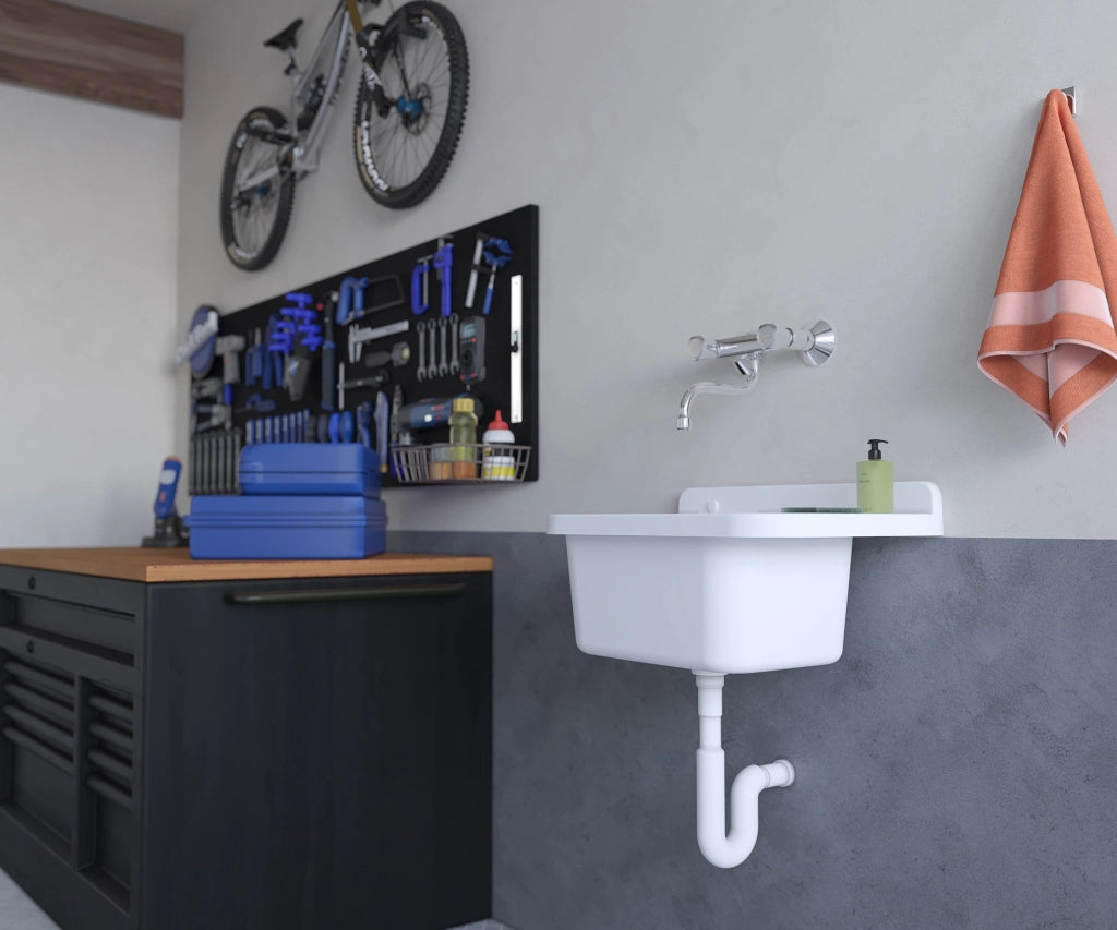 White Sink 60x34x21 cm - Durable and Compact Basin for Outdoors, Perfect for Gardens and Outdoor Spaces